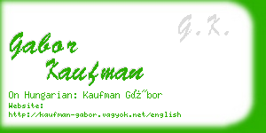 gabor kaufman business card